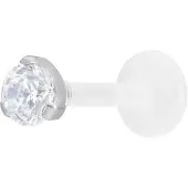 Wildcat Single Crystal Screwing Labret - Hopeinen metalli, 3,0 mm