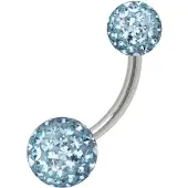 Wildcat Sealed Multi Jewelled Bananabell - 12,0 mm, Svetlo Modra, 6,0 mm/8,0 mm