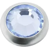 Wildcat Skindiverin kristallinen koristeosa ulkokierteellä - Vaalea safiiri, 4,0 mm, 0,8 mm, Hopeinen metalli