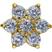 Wildcat Push Fit Crystal Flower Attachment - koristeosa - Kultainen metalli