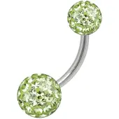 Wildcat Sealed Multi Jewelled Bananabell - 8,0 mm, Hellgrün, 6,0 mm/8,0 mm