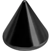 Wildcat Cone - musta kartio-koristeosa (titaania) - 5,0 mm/6,0 mm, 1,2 mm, Musta metalli