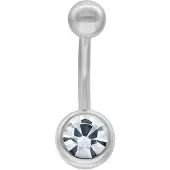 Wildcat Multicut Jewelled Navel Bananabell - 10,0 mm, Weißgold, 1,6 mm, Kristallklar