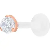 Wildcat Single Crystal Screwing Labret - Ruusukultainen metalli, 3,0 mm