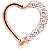 Wildcat Crystal Heart Ring - Roségold, 8,0 mm, Links