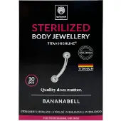 Wildcat Steriilit Micro banaanikorut (hopea) – lävistyskorut (10 kpl pakkaus) - 8,0 mm