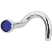 Wildcat Jewelled Nosestud - nenäkoru kristallikivellä - 1,2 mm, Koboltin sininen