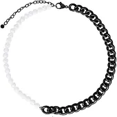 Wildcat Chunky Pearl Necklace - kaulakoru - Musta metalli