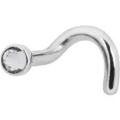 Wildcat Jewelled Nosestud - nenäkoru kristallikivellä - 1,2 mm, Diamond Black