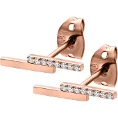Wildcat Double Beam Crystal - nappikorvakorut - Ruusukultainen metalli