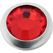 Wildcat Skindiverin kristallinen koristeosa ulkokierteellä - Punainen, 4,0 mm, 0,8 mm, Hopeinen metalli