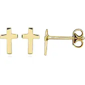 Lykken Crosses kultaiset ristikorvakorut 7.5mm