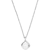 Lykken Pearls hopeinen helmikaulakoru zirkonia 45 cm