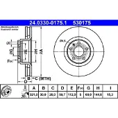 Ate Jarrulevy Power Disc 24.0330-0175.1, 1 Kappale