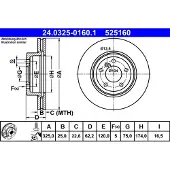 Ate Jarrulevy Power Disc 24.0325-0160.1, 1 Kappale