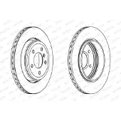FERODO Jarrulevyt DDF1280C takana, tuuletettu, 2 Kappale