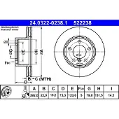 Ate Jarrulevy Power Disc 24.0322-0238.1, 1 Kappale