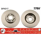 TRW Jarrulevy DF4317 edessä, tuuletettu, 1 Kappale