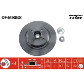 TRW Jarrulevy LUC DF4690BS takana, täysi, 1 Kappale