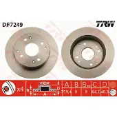 TRW Jarrulevy DF7249 takana, täysi, 1 Kappale