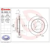 Brembo Jarrulevy 09C22010 edessä, tuuletettu, 1 Kappale