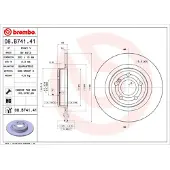 Brembo Jarrulevy 08B74141 takana, täysi, erittäin hiilihappoinen, 1 Kappale