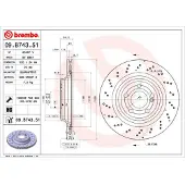 Brembo Jarrulevy 09B74351 takana, tuuletettu, erittäin hiilihappoinen, 1 Kappale