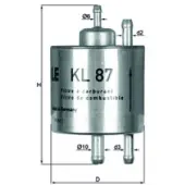 MAHLE ORIGINAL Polttoainesuodatin Mahle, KL 87 - Subaru - Forester. Mercedes - W168, Vaneo