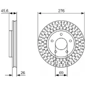 Bosch Jarrulevy 0 986 479 783 edessä, tuuletettu, 1 Kappale