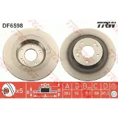 TRW Jarrulevy DF6598 takana, täysi, 1 Kappale