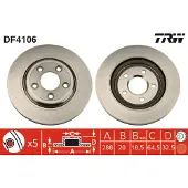 TRW Jarrulevy DF4106 takana, tuuletettu, 1 Kappale