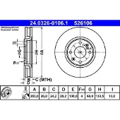 Ate Jarrulevy Power Disc 24.0326-0106.1, 1 Kappale