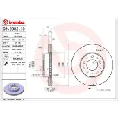 Brembo Jarrulevy 09.5082.10, edessä, tuuletettu , 1 Kappale