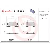 Brembo Jarrupalasarja (4kpl), levyjarru P 16 008