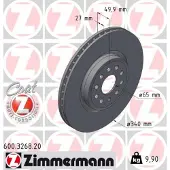 ZIMMERMANN Jarrulevy (1kpl) 600.3268.20