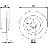 Bosch Jarrulevy 0 986 479 573 takana, täysi, 1 Kappale