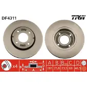 TRW Jarrulevy (1kpl) DF4311
