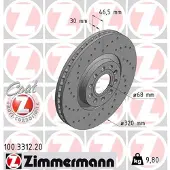 ZIMMERMANN Jarrulevy (1kpl) 100.3312.20