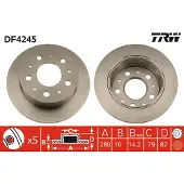 TRW Jarrulevy DF4245 takana, täysi, 1 Kappale