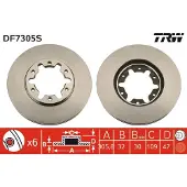 TRW Jarrulevy DF7305S edessä, tuuletettu, 1 Kappale