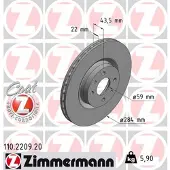 ZIMMERMANN Jarrulevy (1kpl) 110.2209.20