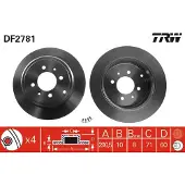 TRW Jarrulevy DF2781 takana, täysi, 1 Kappale