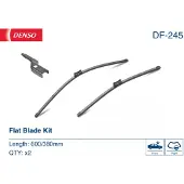 Denso Pyyhkijänsulka Flat Blades DF-245, 600/380mm, Edessä, 2 Kappale