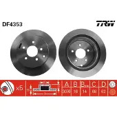 TRW Jarrulevy LUC DF4353 takana, tuuletettu, 1 Kappale