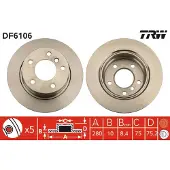 TRW Jarrulevy DF6106 takana, täysi, 1 Kappale