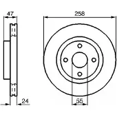 Bosch Jarrulevy 0 986 478 989 edessä, tuuletettu, 1 Kappale