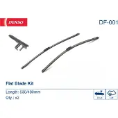 Denso Pyyhkijänsulka Flat Blades DF-001, 530/480mm, Edessä, 2 Kappale