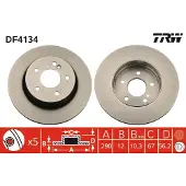 TRW Jarrulevy DF4134 takana, täysi, 1 Kappale