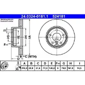 Ate Jarrulevy Power Disc 24.0324-0181.1, 1 Kappale