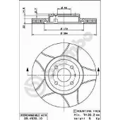 Brembo Jarrulevy Max 09.4939.75, edessä, uritettu, tuuletettu, 1 Kappale